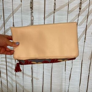 White & Floral Clutch